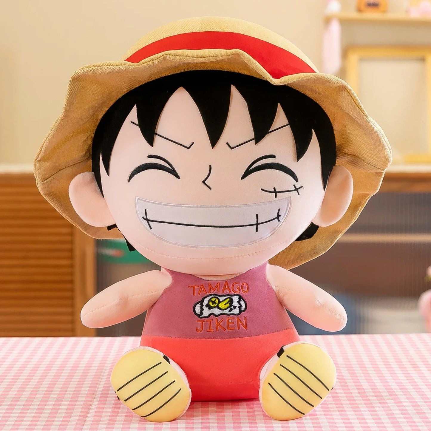 70cm Anime One Piece Monkey D Luffy Plush Toy Cartoon Cute Straw Hat Luffy Soft Stuffed Rag Doll Pillow Boys Girls Birthday Gift