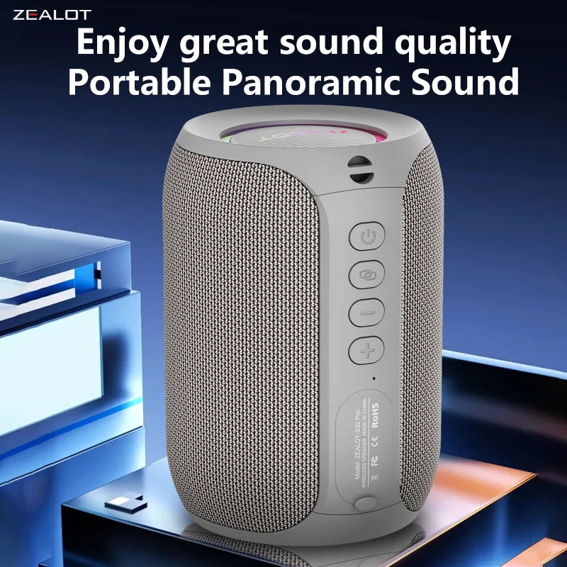 Zealot S32 Pro 15W Wireless Speakers, Featuring Wireless Connectivity,a 3600Mah Battery for 12 Hours of Loud Stereo Playtime.
