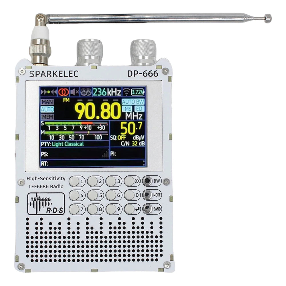 DP-666 TEF6686 Radio High Sensitivity Full Band FM AM LW MW SW Shortwave ESP32 RDS 2.8inch IPS Touch LCD Screen DSP Radio