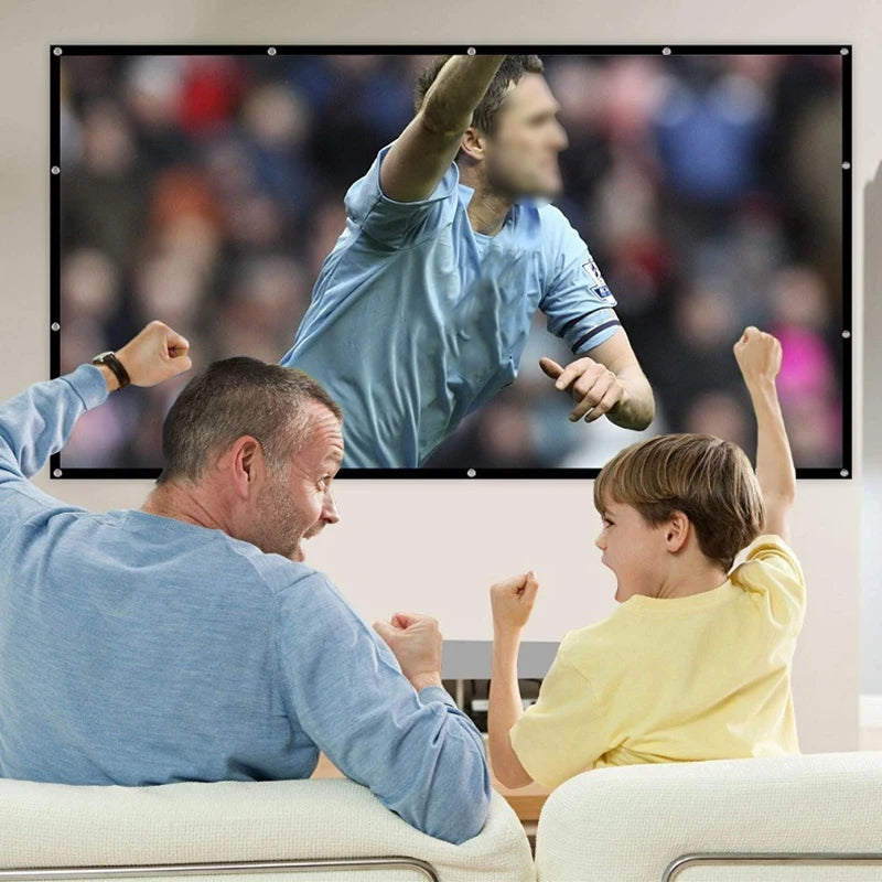 Portable Projector Screen for Home Theater Outdoor HD White Foldable Anti-Crease (60Inch)