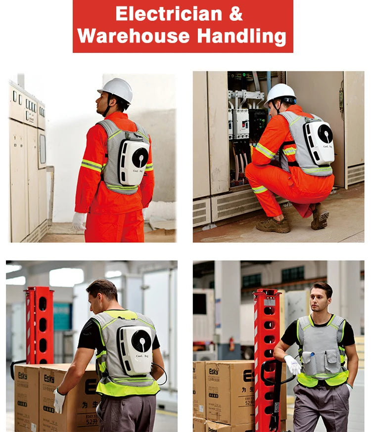 Men Summer Cooling Clothing Air Conditioning Vest Rechargeable Batterie Suitable For Fndoor And Outdoor High Temperature Work