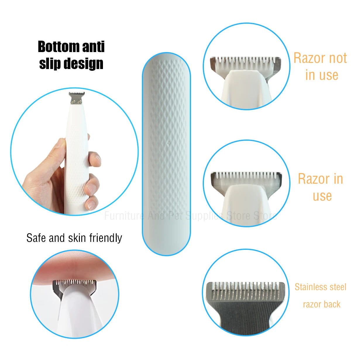 New Dog Paw Trimmer with LED Light Fully Waterproof Pet Hair Trimmer with LED Display Dog Clippers for Grooming 18mm Widen Blade - Merit Sell