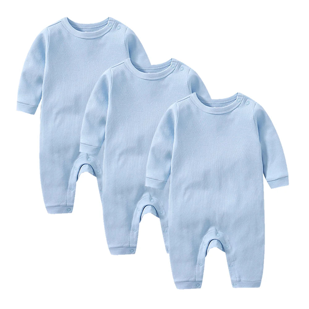 3 Pcs 100% Cotton Newborn Baby Rompers Buy More to Discount Boy Sleepsuits Girl Footies One-pieces Jumpsuits Grow Jumper Growing
