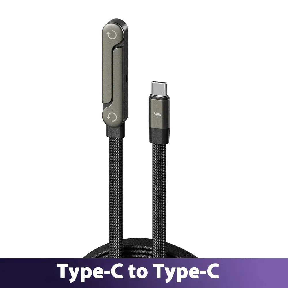 65W USB Fast Charging Cable With Foldable Phone Holder 2-in-1 Type-C Quick Charge Data Wire USB C Charging Line For Mobile Phone - Merit Sell