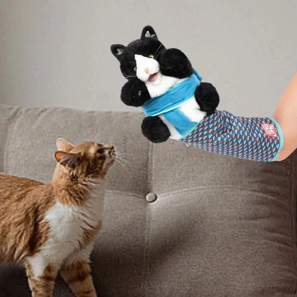 Cat Puppet Wrestler Wrestling Glove With Sturdy Padding Soft Plush Cat Wrestle Toy Animal Hand Glove Interactive Play Cat Toys