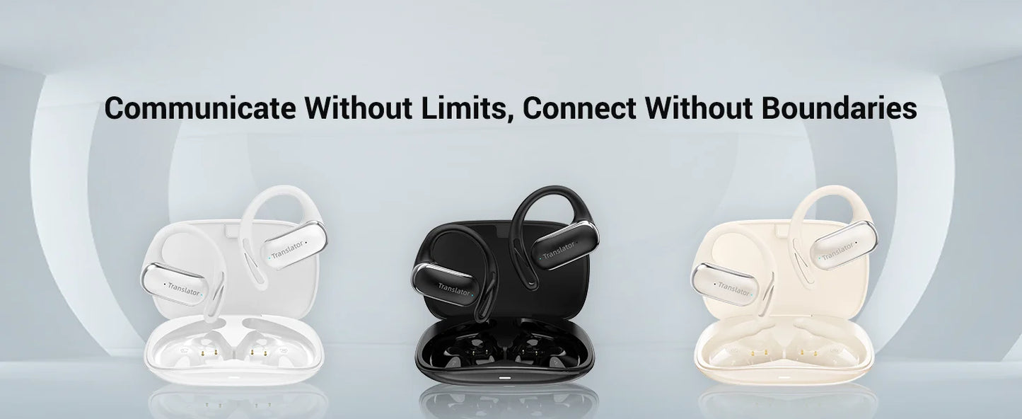 Wooask F56 Translator Earbuds -Real Time 144 Languages, Open Ear Translation Earphones No WIFI Needed, for Travel