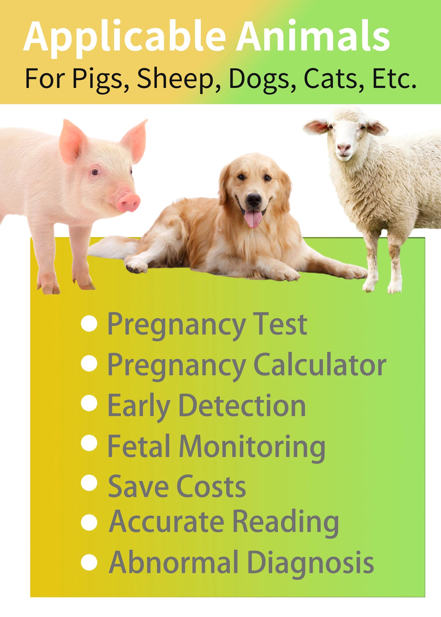 Portable Veterinary Ultrasound Scanner, Handheld Vet Pregnancy Machine for Pig Sheep Dog Cat, 3.5MHz Probe Waterproof