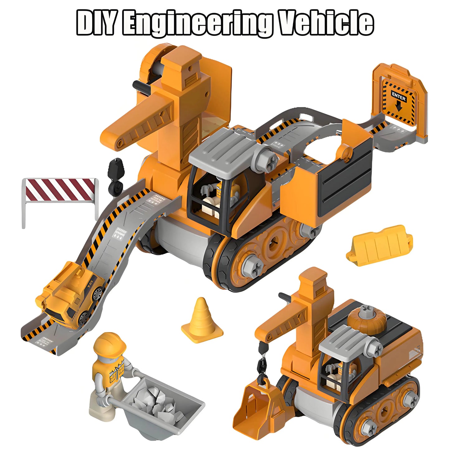 Kids Engineering Vehicle Electric Drill Tool Screw Toys Nut Disassembly Children Educational Assembled Sets For Boys Gift - Merit Sell