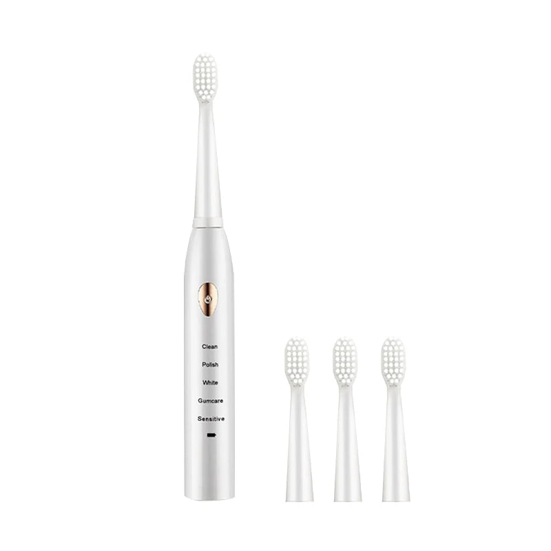 Jianpai Adult Black White Classic Acoustic Electric Toothbrush Adult 5-gear Mode USB Charging IPX7 Waterproof Acoustic Electric - Merit Sell