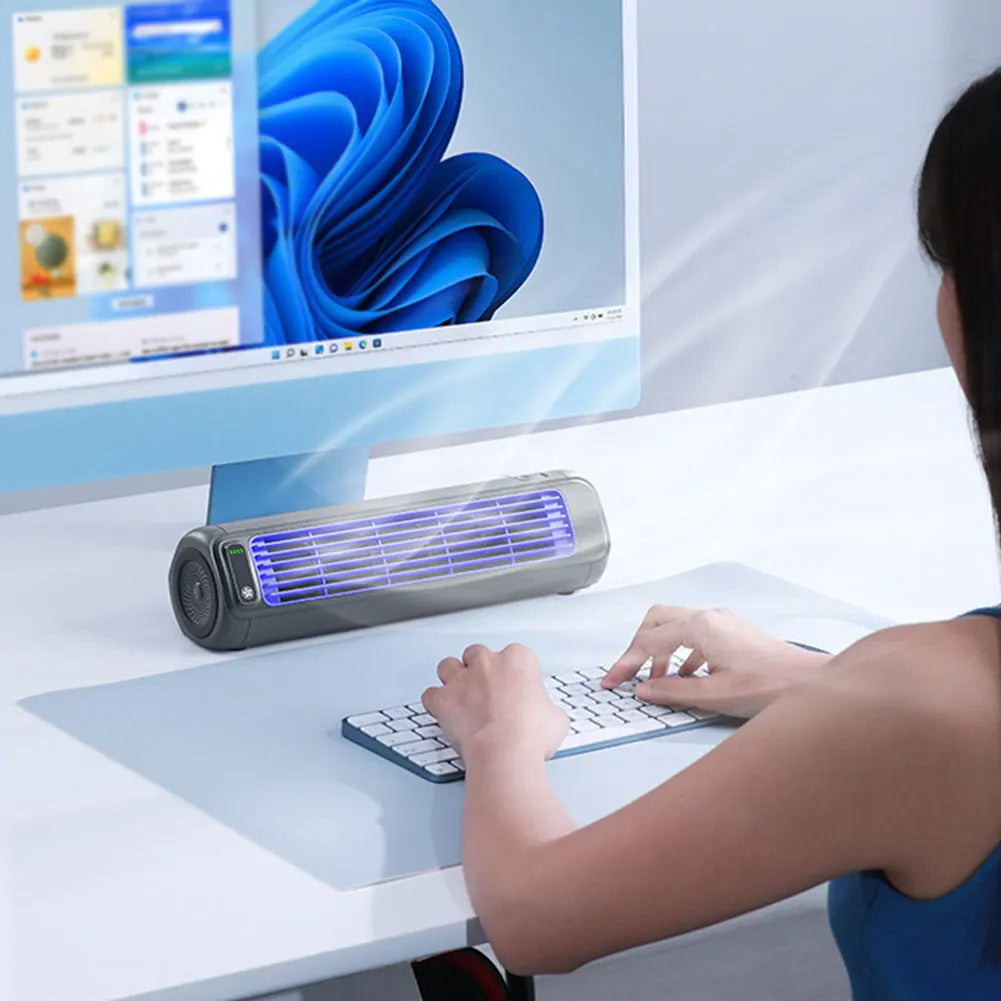 2000/1200mAh Portable Fan Electric Fan Air Conditioner Fan Quiet Wall Mount Desk Fan Tower Fan 3 Speed Rechargeable for Home