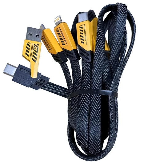 3 In 2 240W Fast Charging Cord For Micro USB Type C Charger Cable 1.2m Multi Usb Port Multiple Usb Charg Cord For iphone huawei - Merit Sell