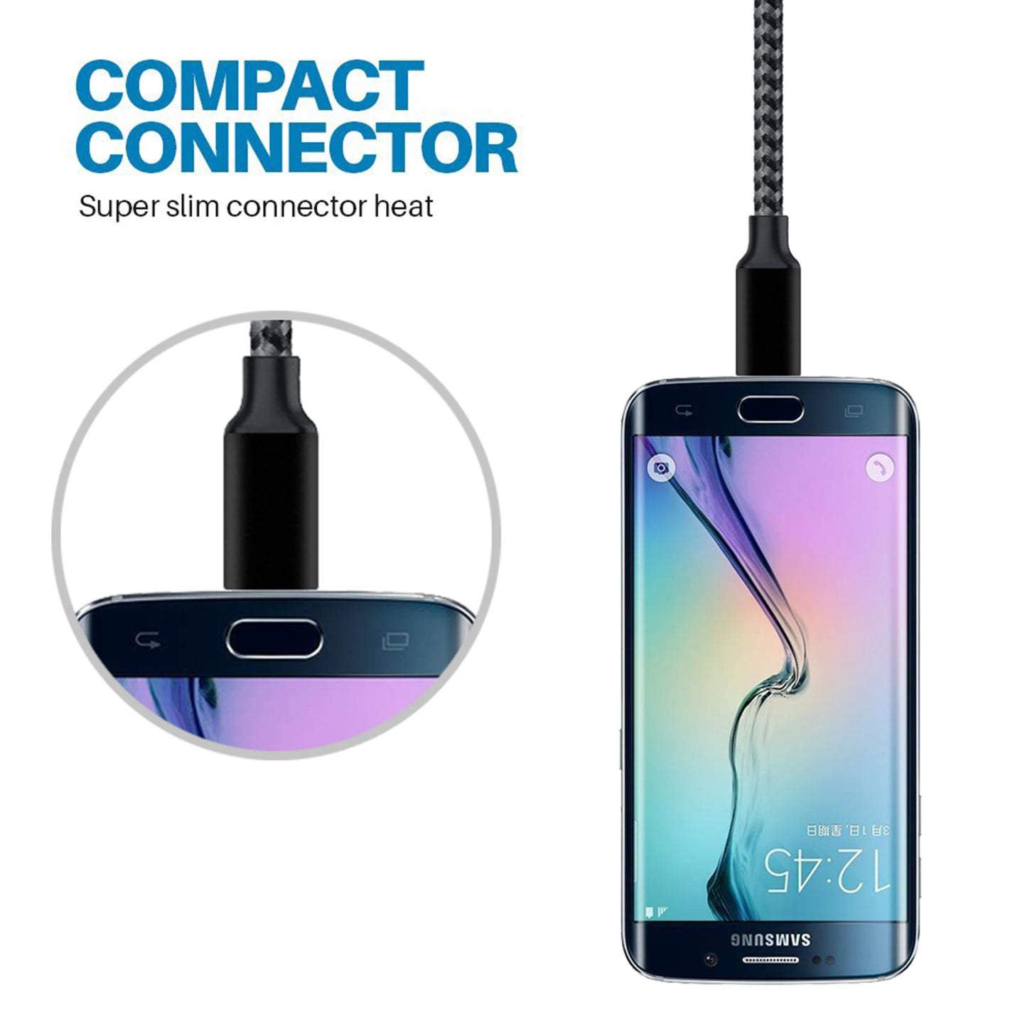 Android Data Cable Fast Charging Cable Old Mobile Phone Trapezoidal Port Charger Cable Dual Engine Micro USB Suitable for Huawei Xiaomi Vivo Meizu Honor Oppo Android Car Fast Charging Cable 1m