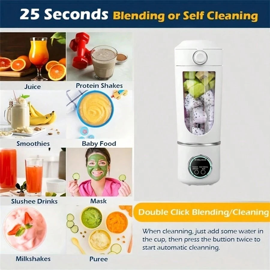 New Portable Juice Maker Blender for Shakes Smoothies 700ML Multiple Colors 12-Blades Fast Mixing 2 In 1 Blender Bottle Juicer - Merit Sell