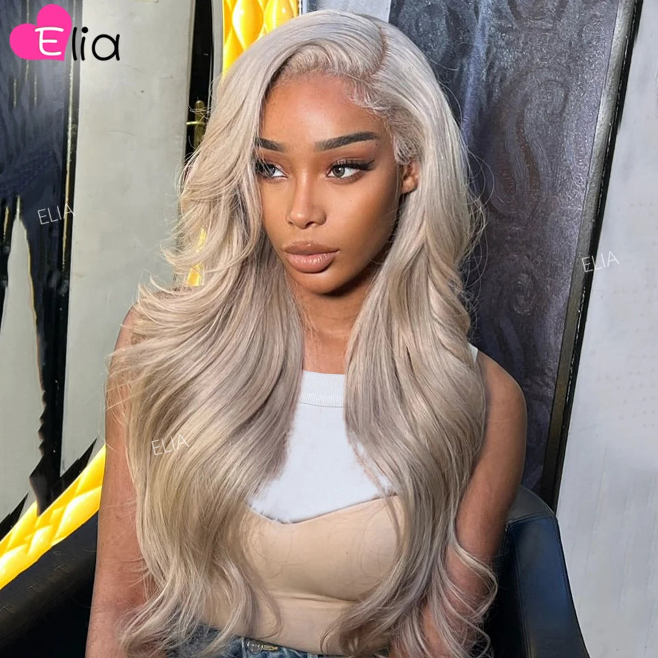 250 Density Brown Roots Blonde Colored Hair Wig Body Wave 32 Inches 13x6 Lace Frontal Human Hair Wig for Women Pre plucked 13x4