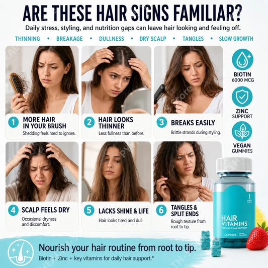 Biotin Hair Skin Nails Gummies 6000mcg, Vegan Daily Beauty Supplement with B12 Zinc Iodine MSM Inositol, 60 Count