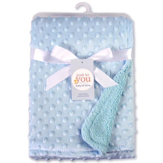 Baby Blanket Warm Double Layer Swaddle Wrap Newborn Thermal Soft Fleece Bath Towel Fluffy Baby Stroller Blanket Sleepsack 70*100
