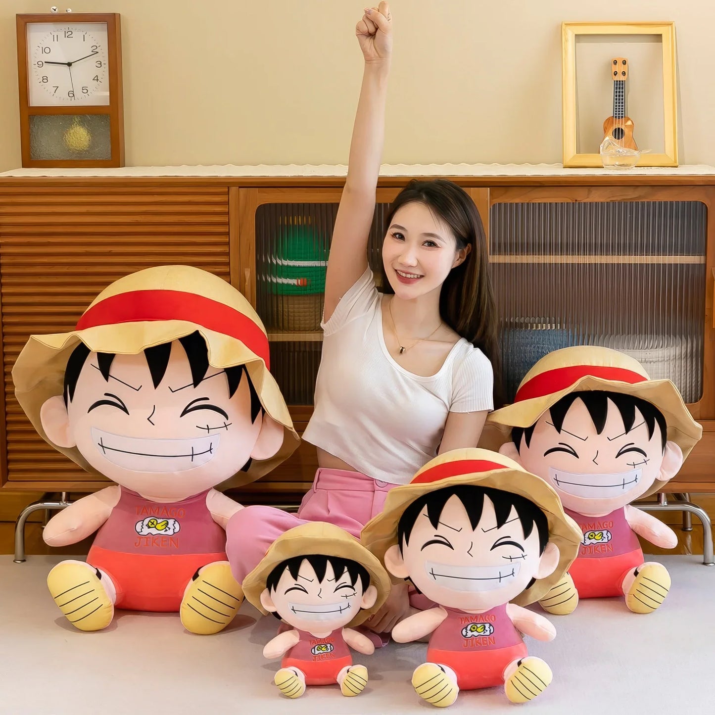 70cm Anime One Piece Monkey D Luffy Plush Toy Cartoon Cute Straw Hat Luffy Soft Stuffed Rag Doll Pillow Boys Girls Birthday Gift