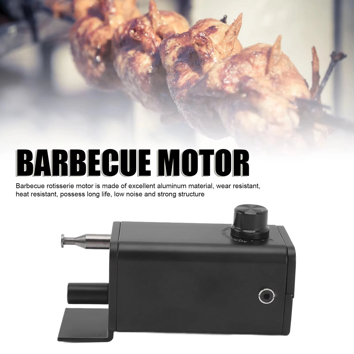Barbecue Rotisserie Motor 5V-12V Adjustable Speed High Torsion BBQ Grill with USB Cable for Camping And Kitchen