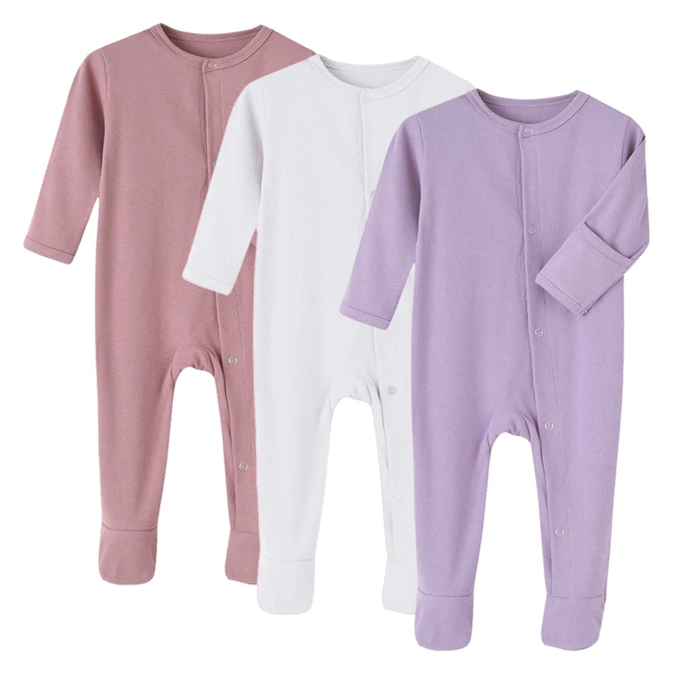 3 Pcs 100% Cotton Newborn Baby Rompers Buy More to Discount Boy Sleepsuits Girl Footies One-pieces Jumpsuits Grow Jumper Growing