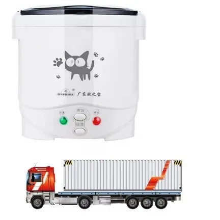 1L Car Mini Rice Cooker Multi-function Electric Water Food Heater Machine Lunch Box Warmer 2 Persons For Home Car SUV Truck