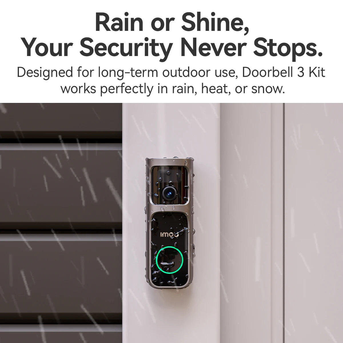 IMOU 2k Video Doorbell 3 with Chime fisheye lens Human Package Detection Rechargeable Battery Two-way Talk Waterproof 360° View