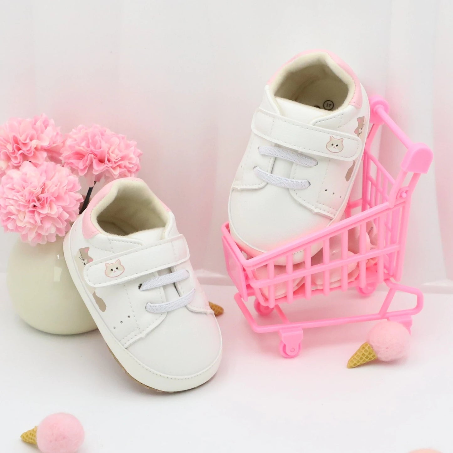 Baby Toddler Shoes, Cute Ragdoll Cat Design Baby Sneakers, Lightweight and Non-Slip, Suitable for Daily Wear & Vacation, All Year Round