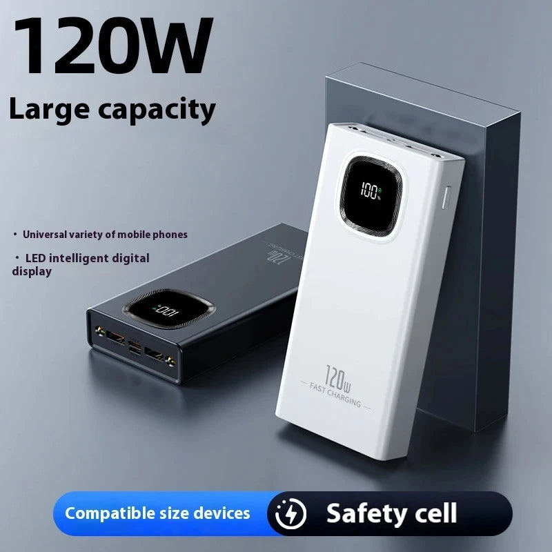 200000mah Power Bank 120w Fast Charging Portable Charger External Battery High Capacity Powerbank Digital Display