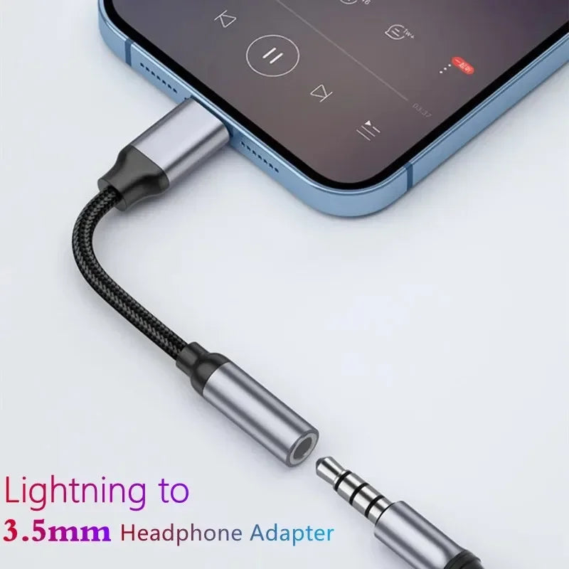 Lightning To 3.5mm Headphone Adapter 3 5 Mm Jack Adapter for IPhone 14 13 12 11 Pro Max XS XR X 3.5mm AUX Cable Adapter