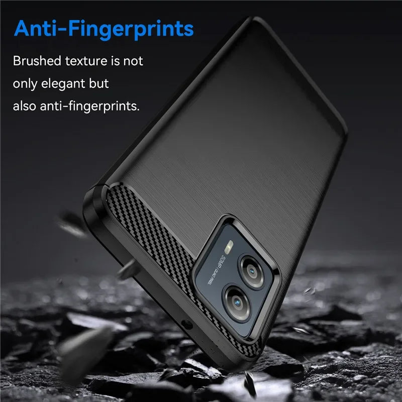 Carbon Fiber Texture TPU Case for Motorola Moto E13 E22 E22i E32 Edge 40 Neo 30 Fusion Shockproof Protective Cover Funda
