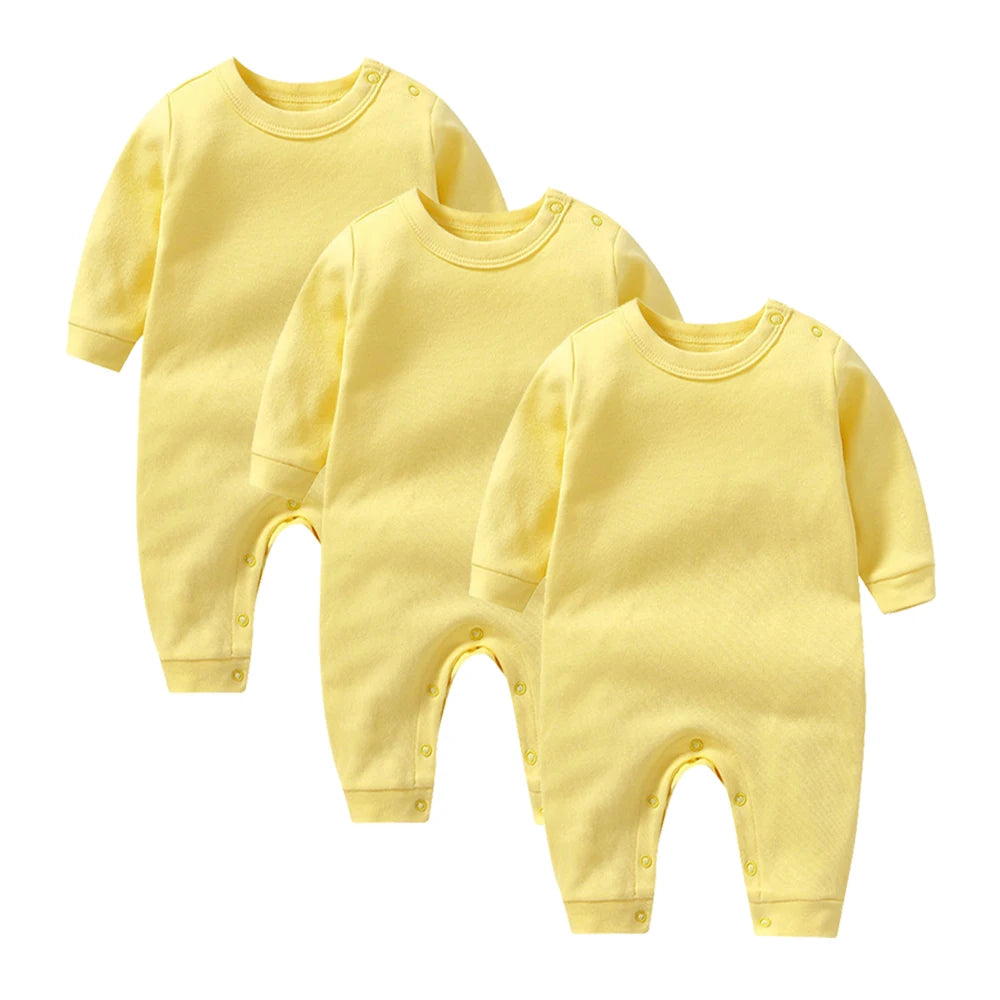 3 Pcs 100% Cotton Newborn Baby Rompers Buy More to Discount Boy Sleepsuits Girl Footies One-pieces Jumpsuits Grow Jumper Growing