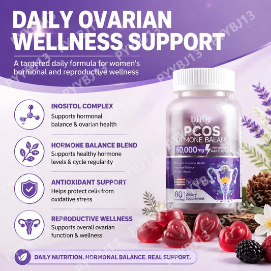 Ovary Soft Candy 60pcsWomen's Inositol Cranberry Polycystic Soft Candy Care for Women's Health Helps Support Regular Cycles