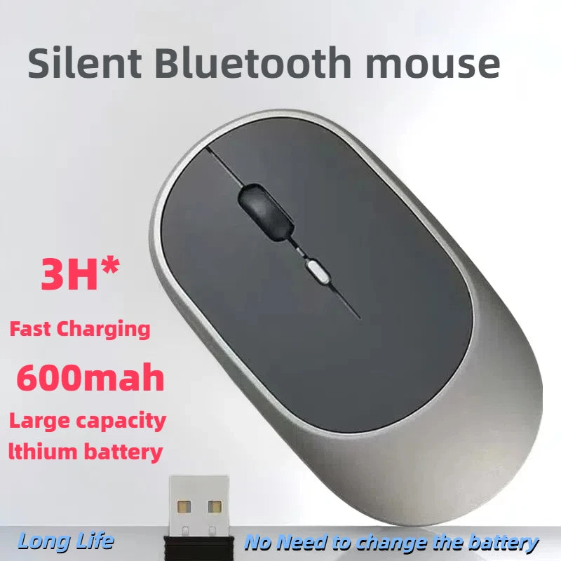2025 New Wireless Mouse Bluetooth USB Silent Mice Adjustable DPI Ergonomic Design Rechargeable Gaming Mouse For Xiaomi Tablet - Merit Sell