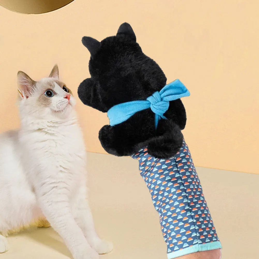 Cat Puppet Wrestler Wrestling Glove With Sturdy Padding Soft Plush Cat Wrestle Toy Animal Hand Glove Interactive Play Cat Toys