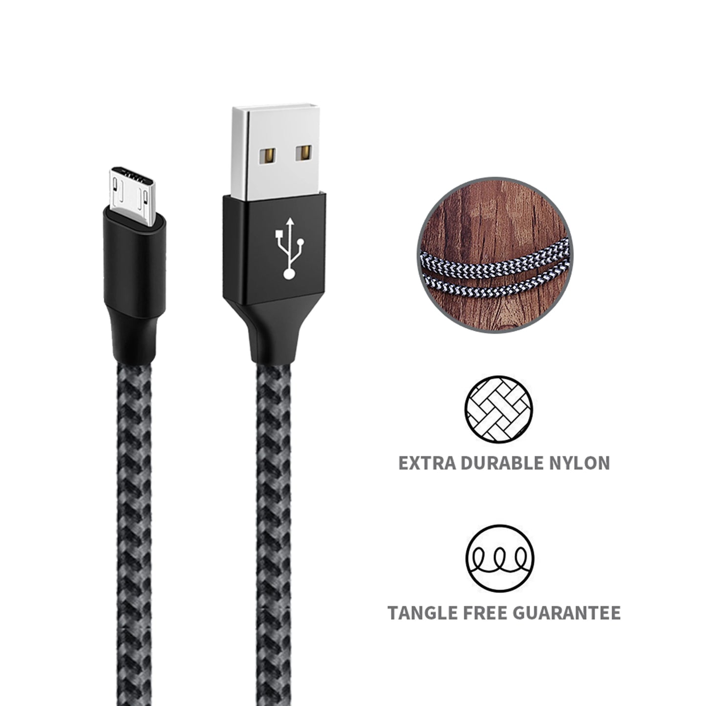 Android Data Cable Fast Charging Cable Old Mobile Phone Trapezoidal Port Charger Cable Dual Engine Micro USB Suitable for Huawei Xiaomi Vivo Meizu Honor Oppo Android Car Fast Charging Cable 1m