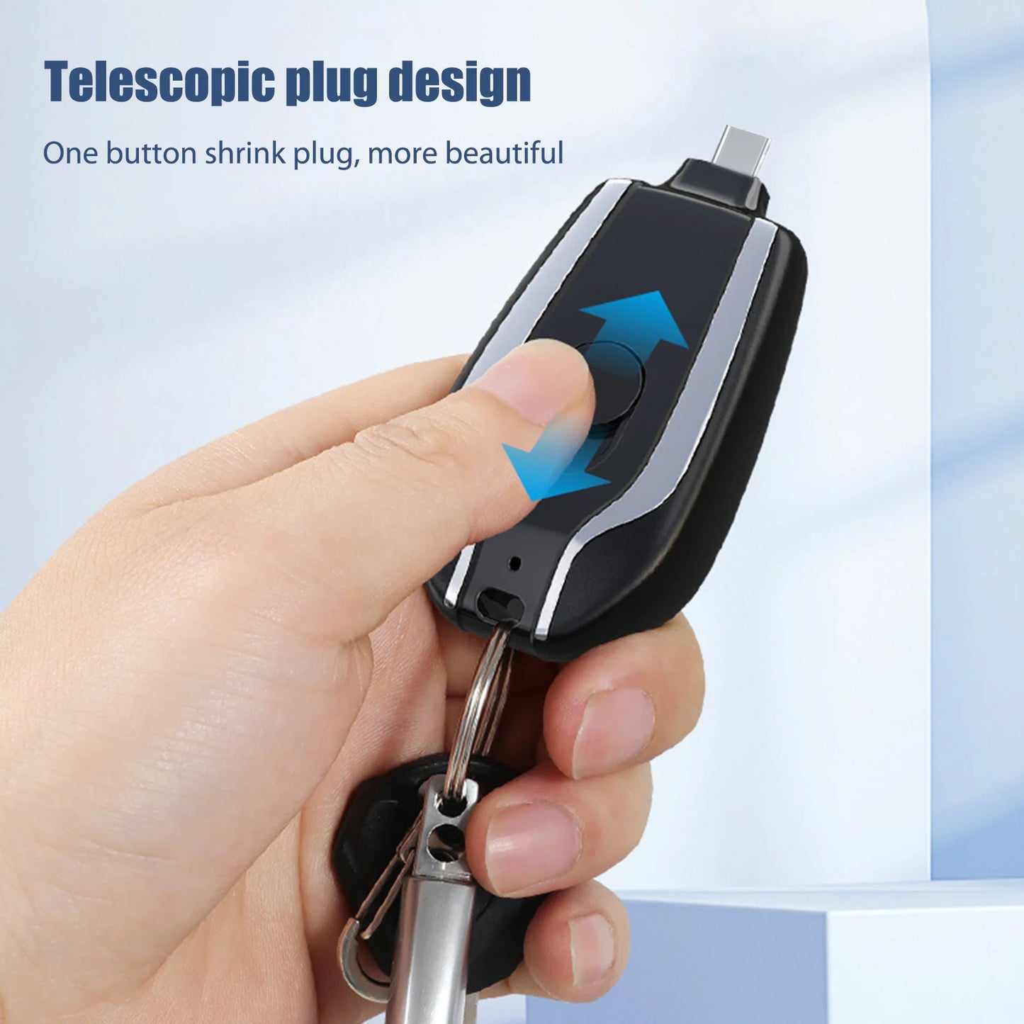 1500mAh Portable Keychain Power Bank Type-C Ultra-Compact Mini Battery Pack Fast Charging Mobile Phone Charger For iPhone Xiaomi