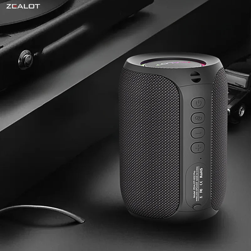 Zealot S32 Pro 15W Wireless Speakers, Featuring Wireless Connectivity,a 3600Mah Battery for 12 Hours of Loud Stereo Playtime.