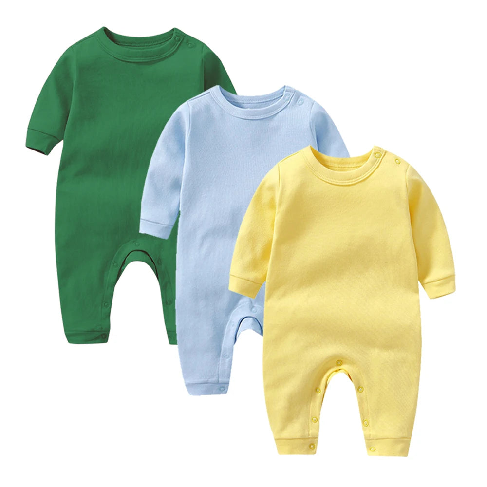 3 Pcs 100% Cotton Newborn Baby Rompers Buy More to Discount Boy Sleepsuits Girl Footies One-pieces Jumpsuits Grow Jumper Growing