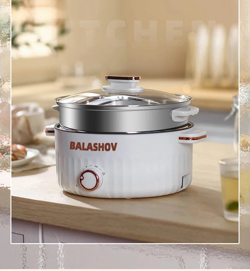 Portable Electric Multifunctional Cooker Household Double Layer Hot Pot Mini Non-stick Cookware for Kitchen and Home Appliance - Merit Sell