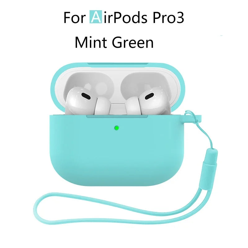 For AirPods Pro 3 2025 Case Silicone Protector for airpods Pro Front LED Visible Pro 2 Case cover with Lanyard for airpods pro 2