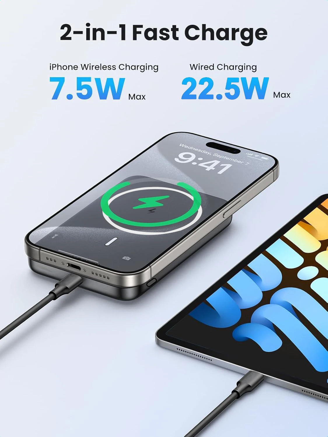 Magnetic Power Bank 5000mAh Slim Wireless Portable Charger External Battery 15W Fast Charging Portable Charger for iPhone 12-16