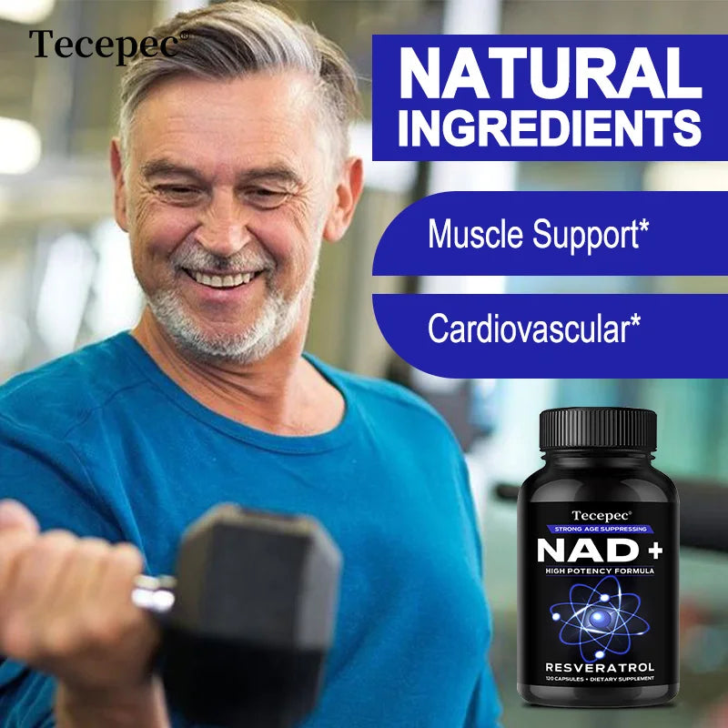 NAD+ Supplements with Resveratrol,Anti-aging and Cellular Health, Strengthens Immune System