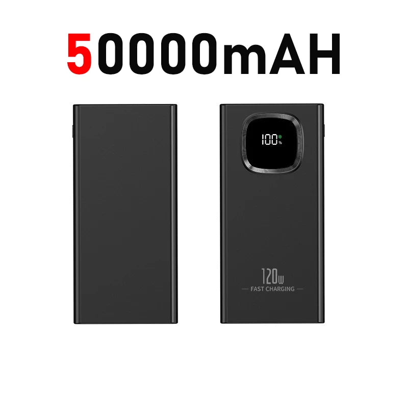 200000mah Power Bank 120w Fast Charging Portable Charger External Battery High Capacity Powerbank Digital Display