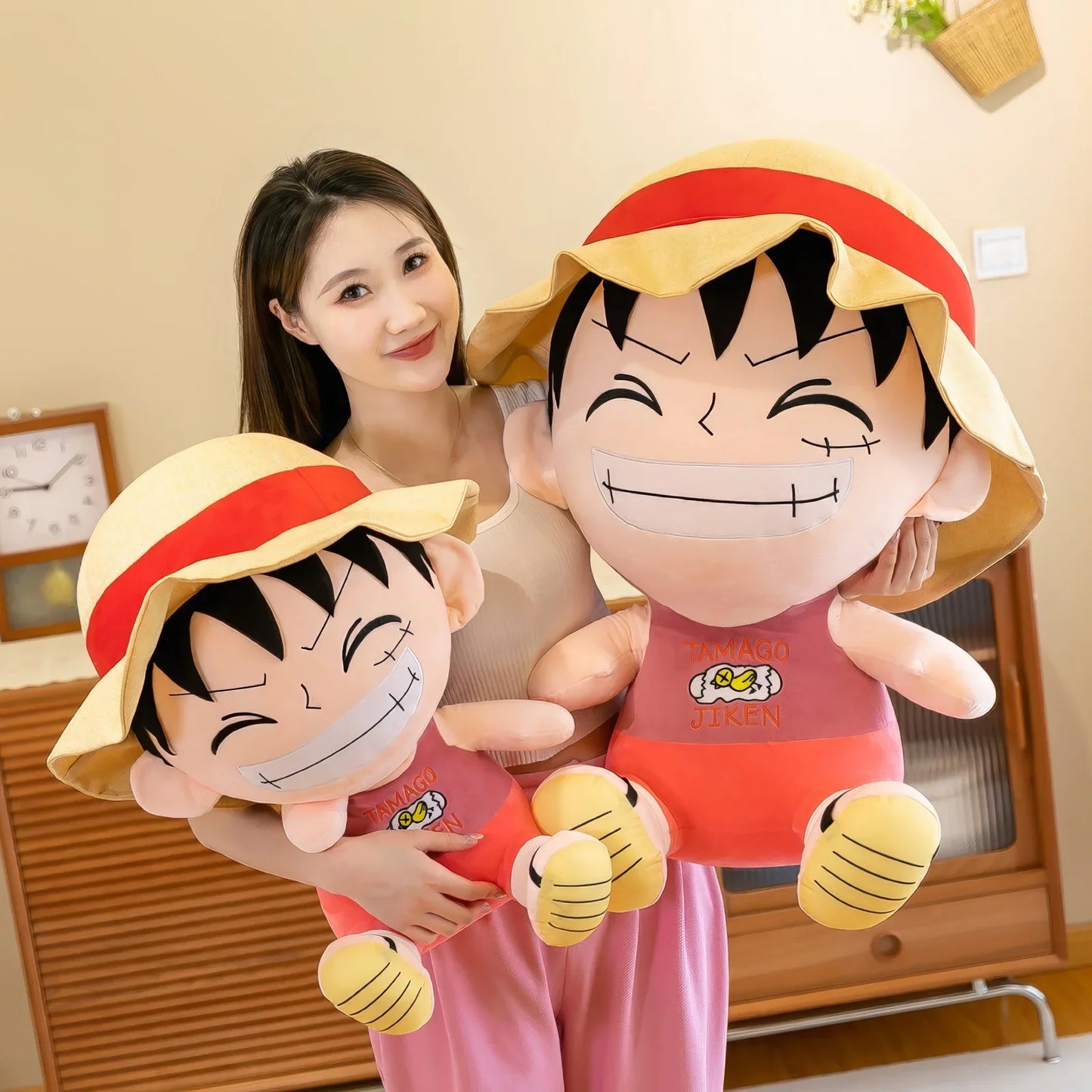 70cm Anime One Piece Monkey D Luffy Plush Toy Cartoon Cute Straw Hat Luffy Soft Stuffed Rag Doll Pillow Boys Girls Birthday Gift