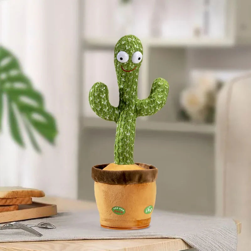 Rechargeable Dancer Cactus Glowing Dancing Electronic Plush Toys Can Sing Record Lighten for Baby Toy Education Funny Gift - Merit Sell