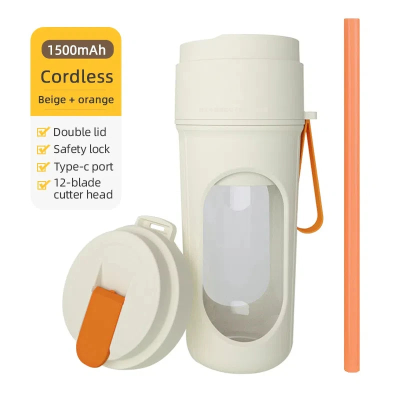 Portable Blender Bottle Electric 6 Blades Multifunction Juice Blender Fresh Juice Smoothie Blender Ice CrushCup Food Processor - Merit Sell