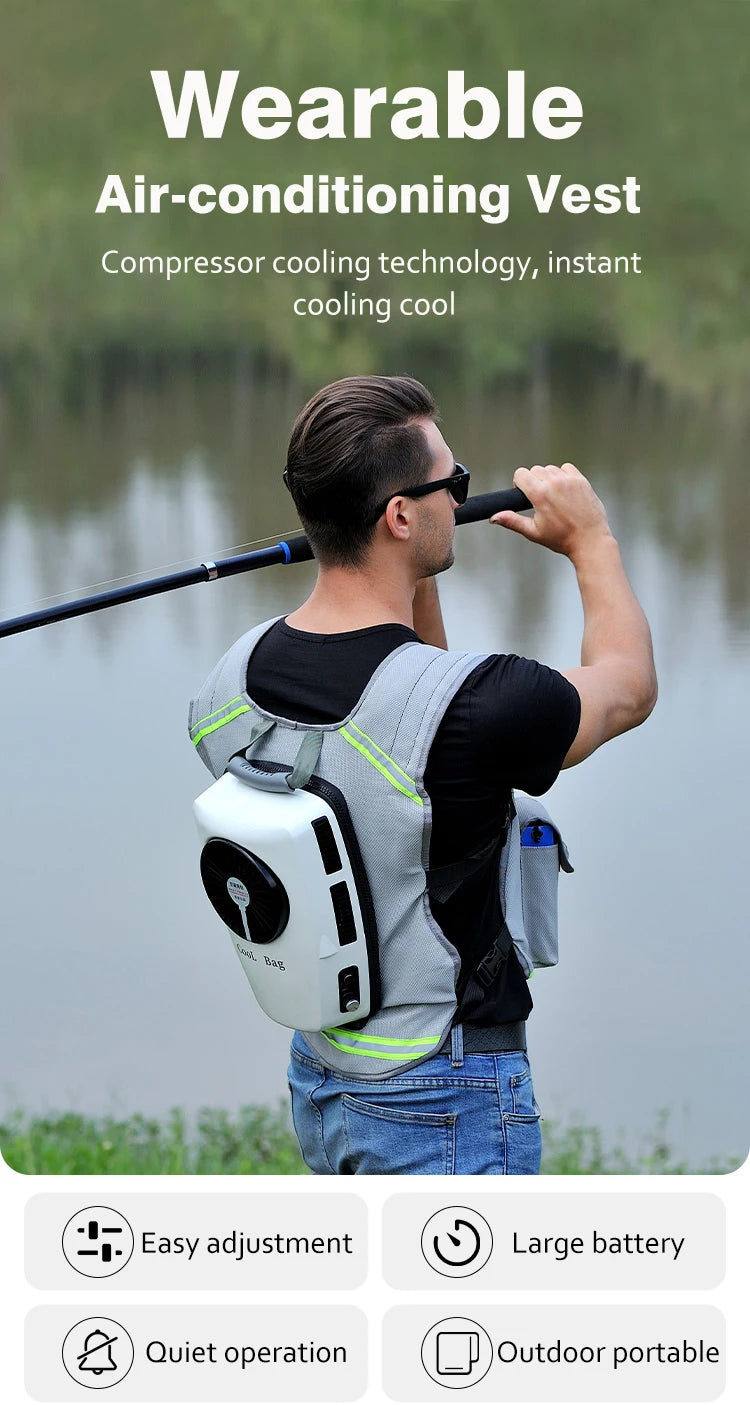 Men Summer Cooling Clothing Air Conditioning Vest Rechargeable Batterie Suitable For Fndoor And Outdoor High Temperature Work