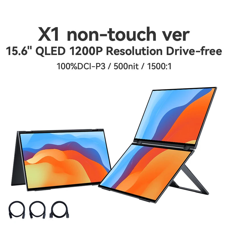 EHOMEWEI Dual Screen Portable Monitor X Series Drive-free Phone-touch FHD 2K 15.6“ 16“ For Laptop Windows Macbook