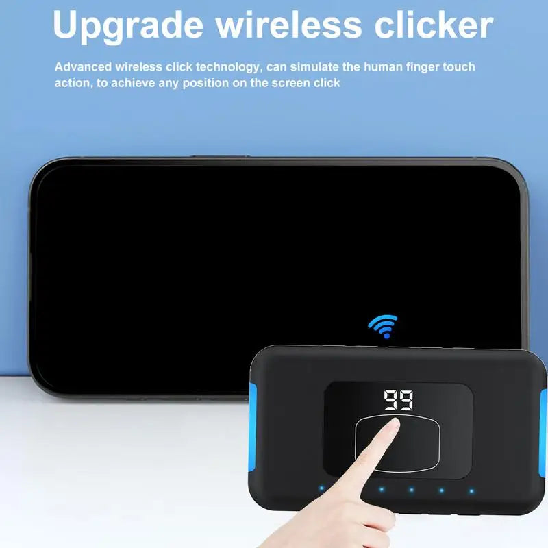 Smart Phone Wireless Auto Screen Clicker BT-Compatible 199 Gear Adjust Clicking Simulator Mute For Live Stream Play Game
