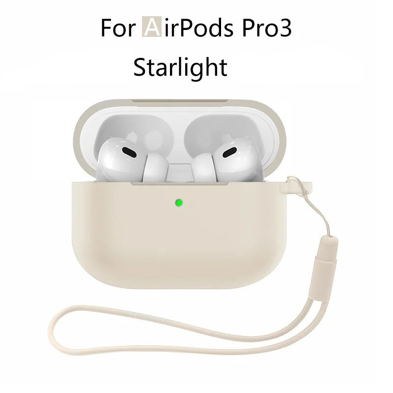 For AirPods Pro 3 2025 Case Silicone Protector for airpods Pro Front LED Visible Pro 2 Case cover with Lanyard for airpods pro 2