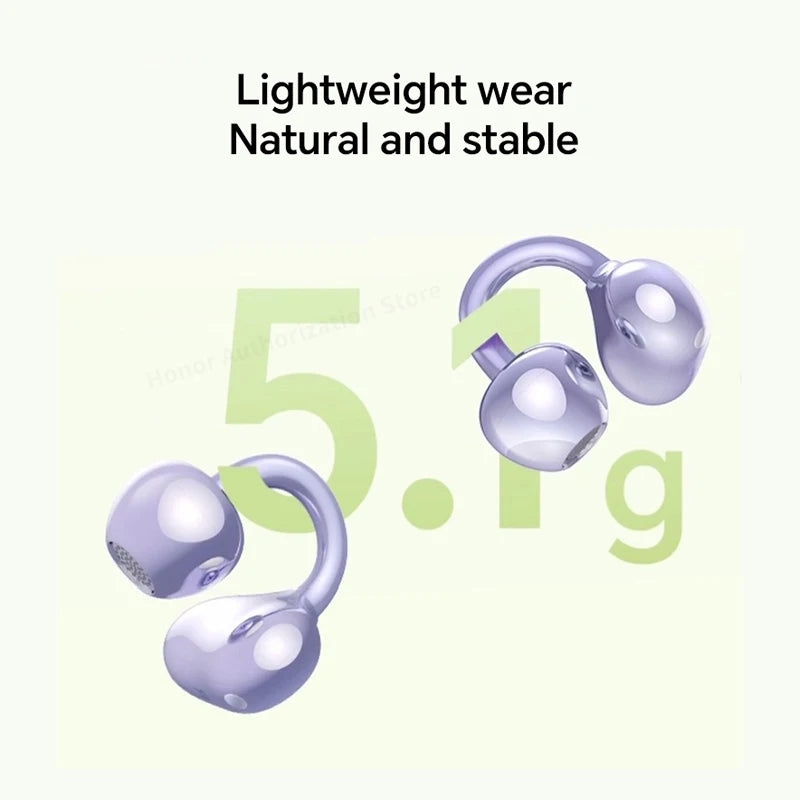 HONOR Choice LCHSE Ear Clip Earphone ENC Wireless Earbuds Bluetooth 5.3 Dual-Connection Open Ear Headphone 36 Hours Battery